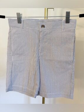 Bella Bliss Boys Striped Seersucker Shorts in Navy and White Size 8 NWOT